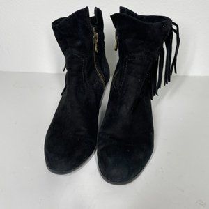 Sam Edelman Suede Fringe Ankle Boots Women's 7